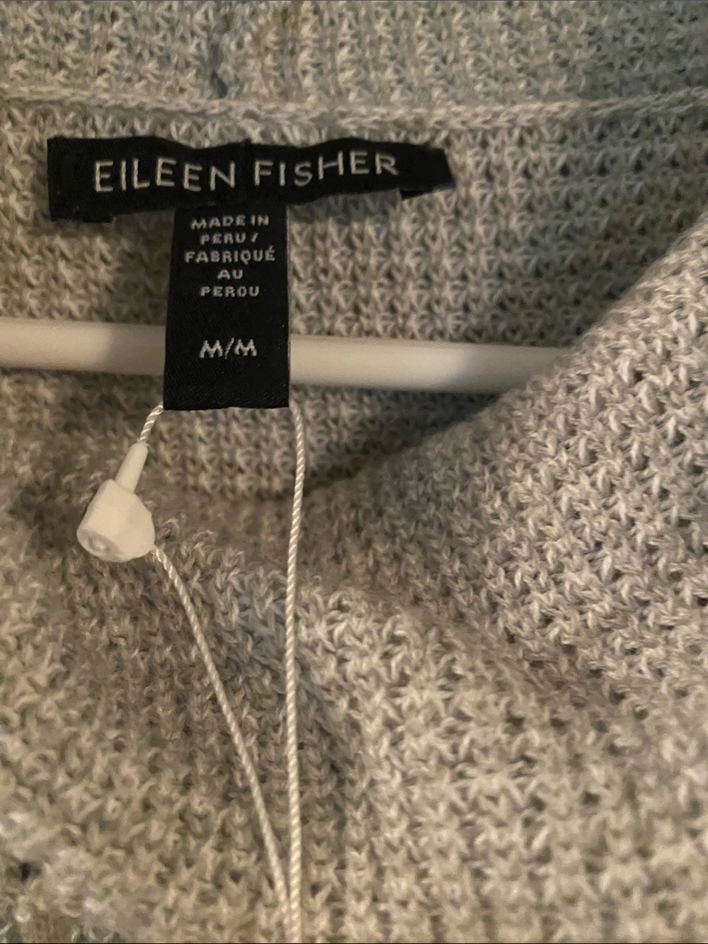 Eileen Fisher Light Gray Turtleneck Drawstring Sweater - Picture 2 of 5